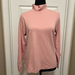 Lands' End Women's Long Sleeve Mock Neck Top - Dusty Pink